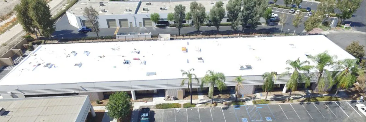 Aerial view of County of San Bernardino Cooley Building roof